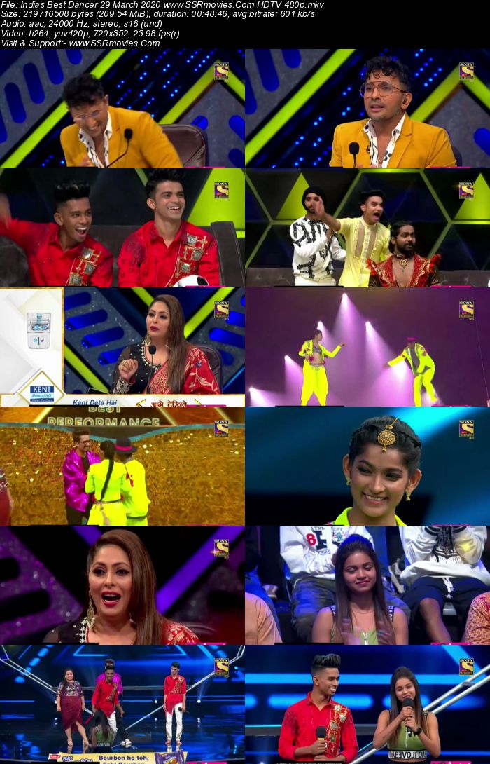 Indias Best Dancer 29 March 2020 HDTV 720p 480p x264 300MB