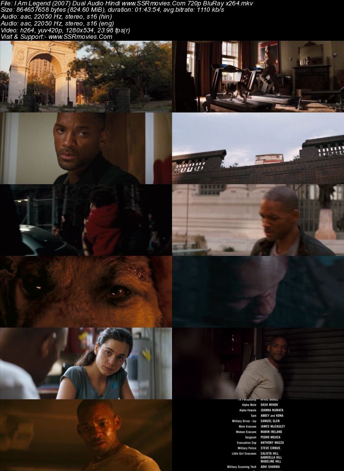 I Am Legend (2007) Dual Audio Hindi 480p BluRay x264 300MB Full Movie Download