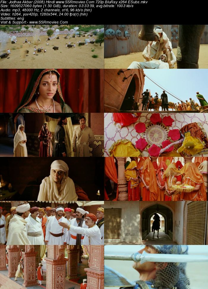 Jodhaa Akbar (2008) Hindi 480p BluRay x264 650MB ESubs Full Movie Download