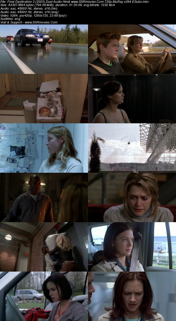 Final Destination 2 (2003) Dual Audio Hindi 720p BluRay x264 800MB Full Movie Download