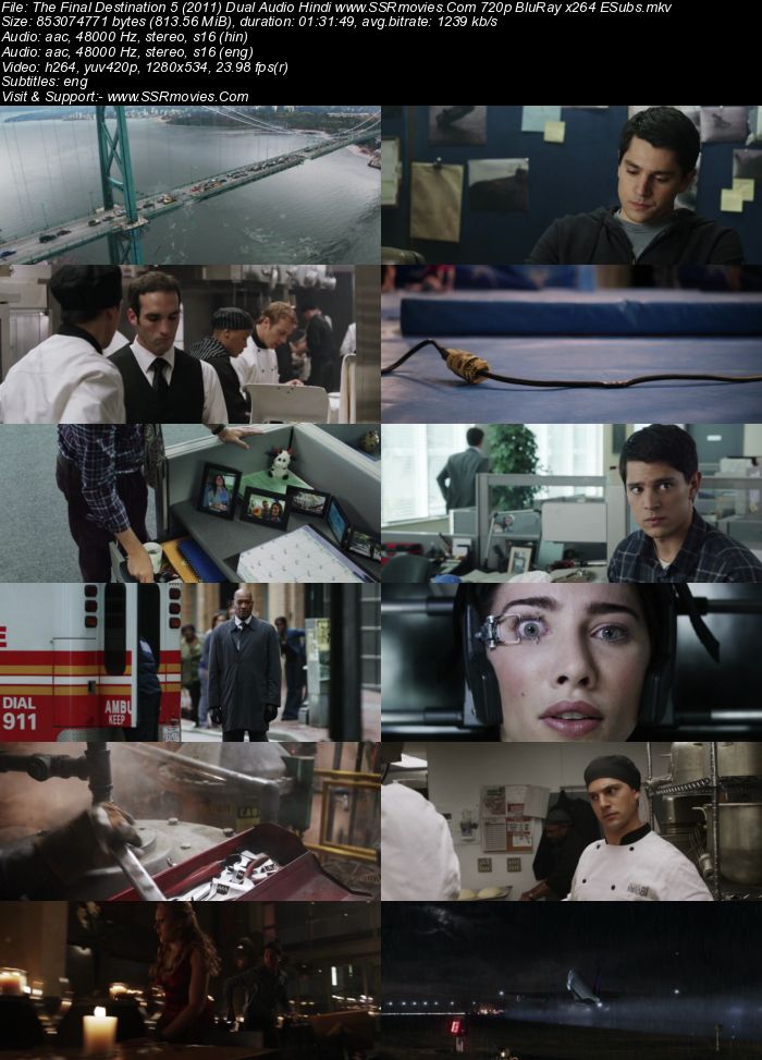 Final Destination 5 (2011) Dual Audio Hindi 720p BluRay 800MB ESubs Movie Download