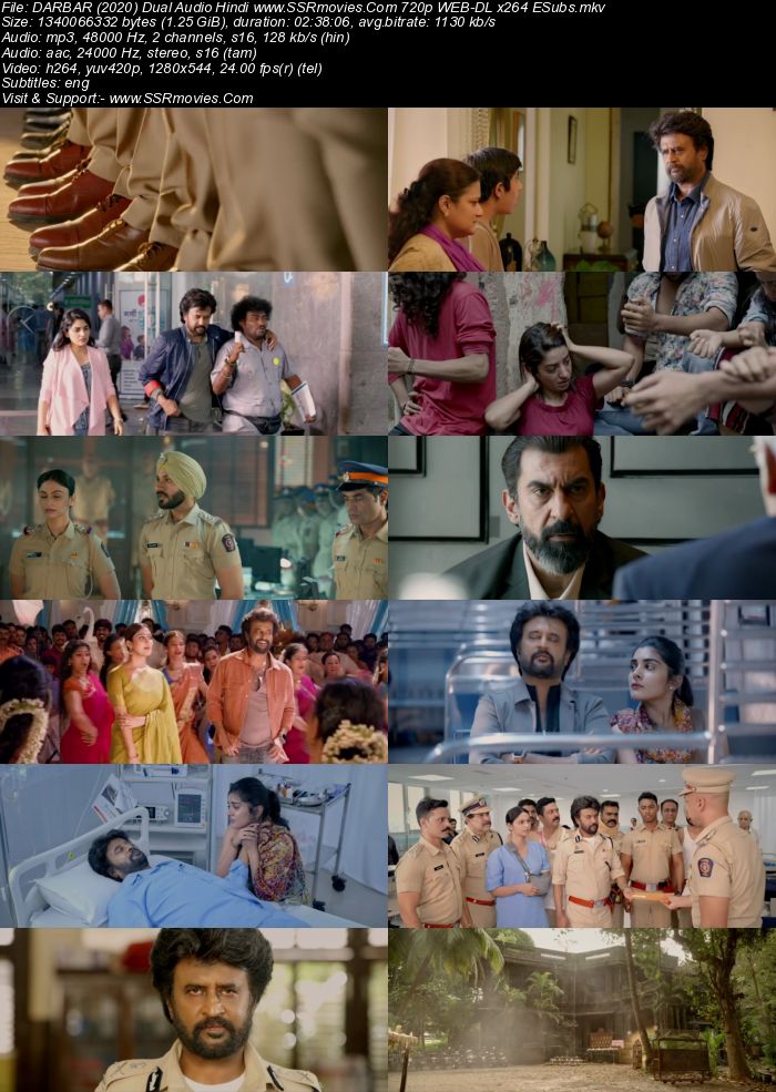 Darbar (2020) Dual Audio Hindi 480p WEB-DL x264 500MB ESubs Full Movie Download