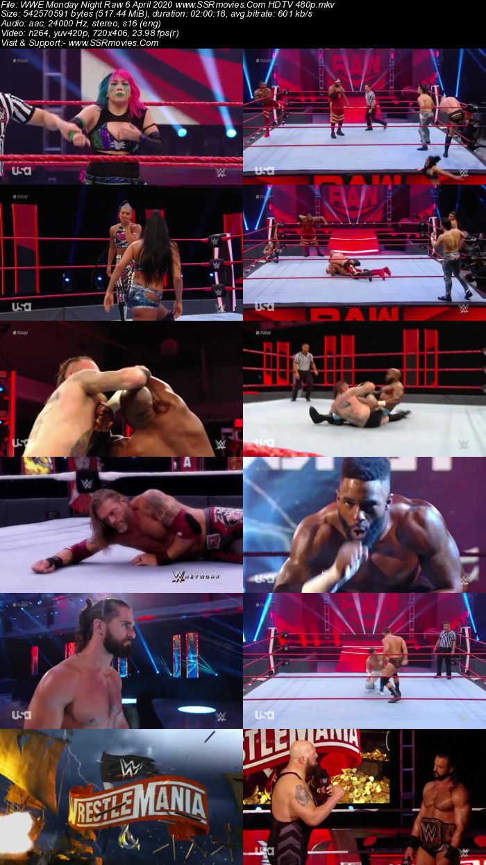 WWE Monday Night Raw 6 April 2020 Full Show Download HDTV WEBRip 480p 720p