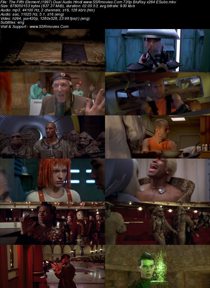 The Fifth Element (1997) Dual Audio Hindi 720p BluRay x264 800MB Full Movie Download