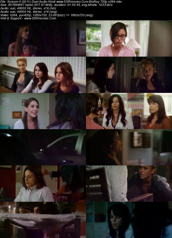 Scream 4 (2011) Dual Audio Hindi 720p BluRay x264 800MB Full Movie Download