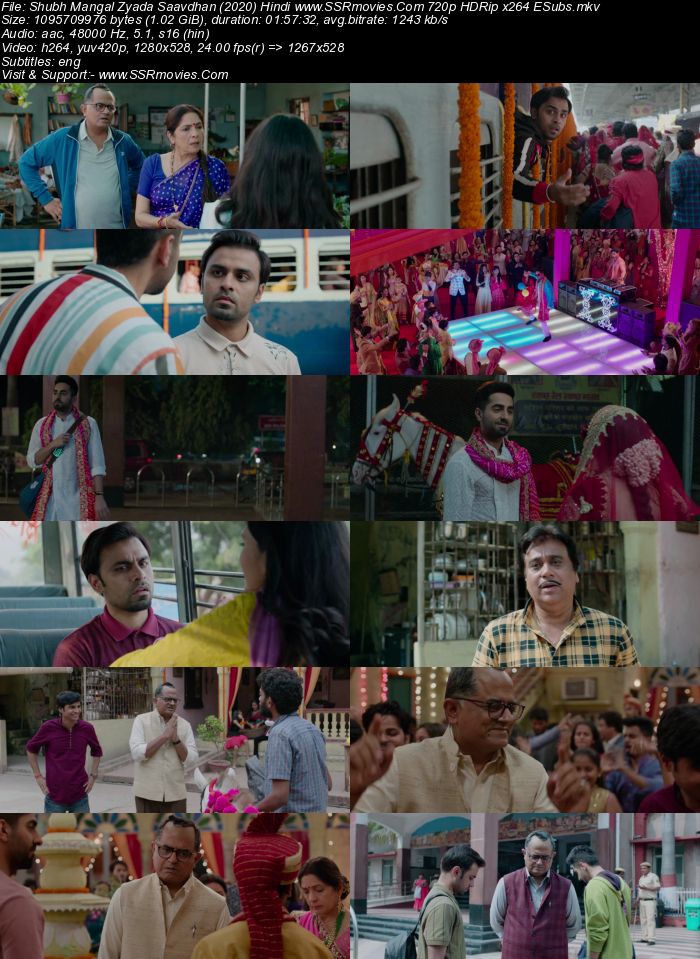 Shubh Mangal Zyada Saavdhan (2020) Hindi 480p HDRip 350MB ESubs Full Movie Download