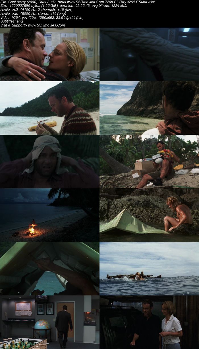 Cast Away (2000) Dual Audio Hindi 480p BluRay x264 450MB ESubs Full Movie Download