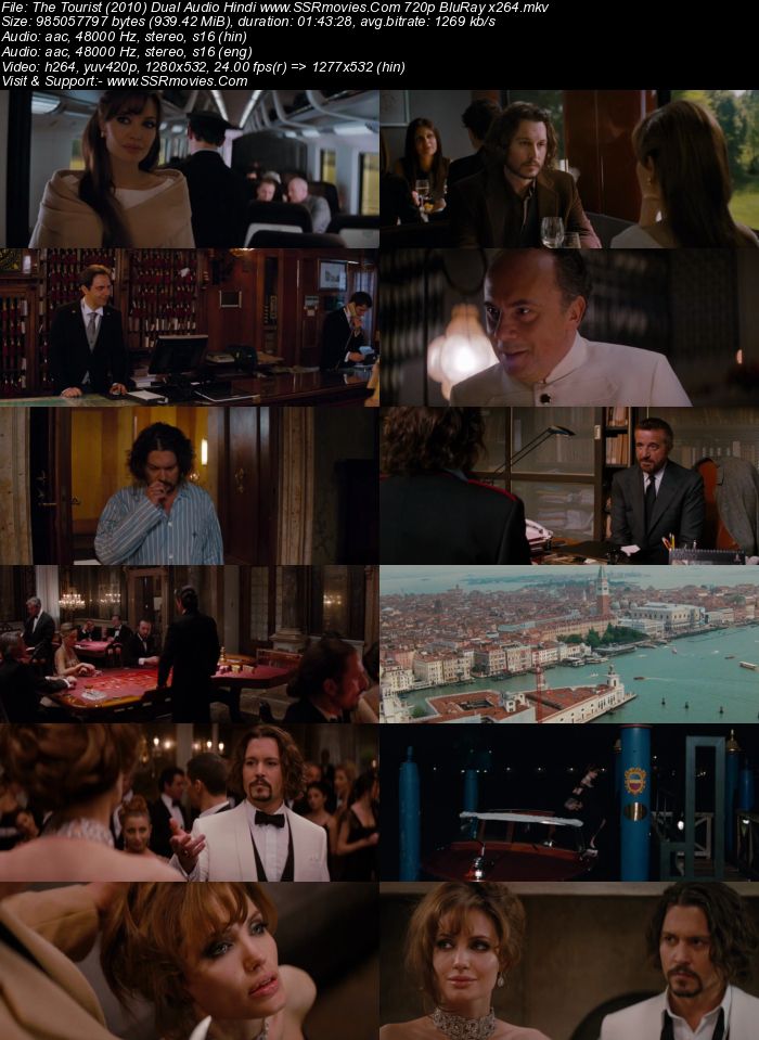 The Tourist (2010) Dual Audio Hindi 720p BluRay x264 900MB Full Movie Download