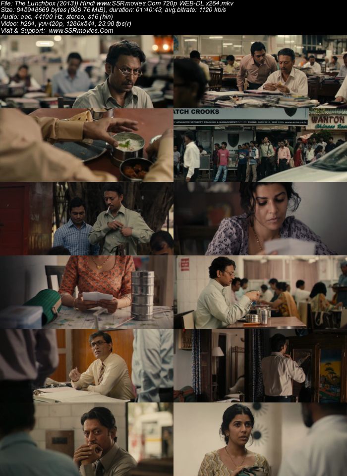 The Lunchbox (2013) Hindi 720p WEB-DL x264 800MB Full Movie Download