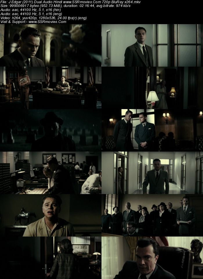 J. Edgar (2011) Dual Audio Hindi 480p BluRay x264 450MB Full Movie Download