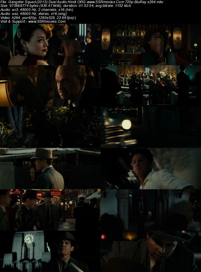 Gangster Squad (2013) Dual Audio Hindi 720p BluRay x264 900MB Full Movie Download