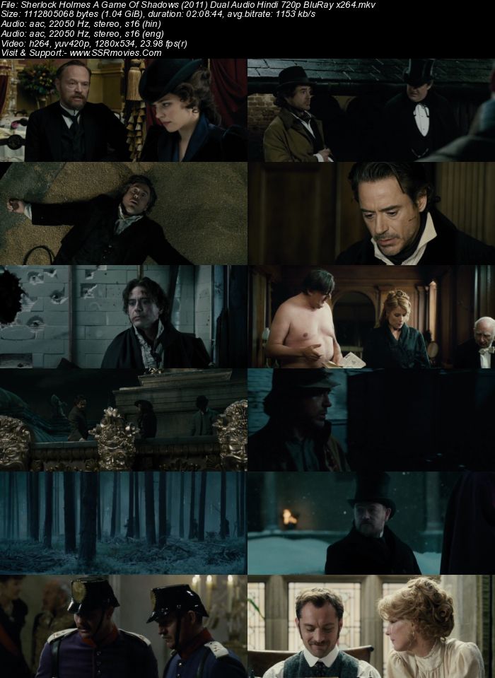 Sherlock Holmes: A Game of Shadows (2011) Dual Audio Hindi 720p BluRay x264 1GB Full Movie Download