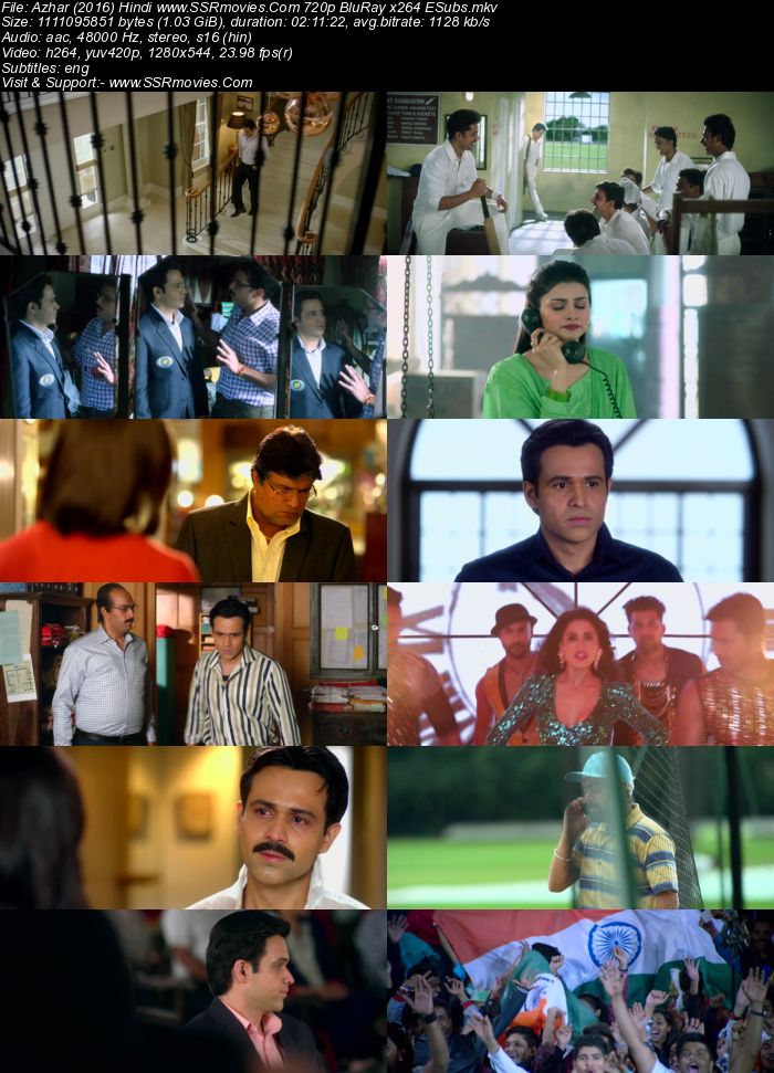 Azhar (2016) Hindi 480p BluRay x264 400MB ESubs Full Movie Download