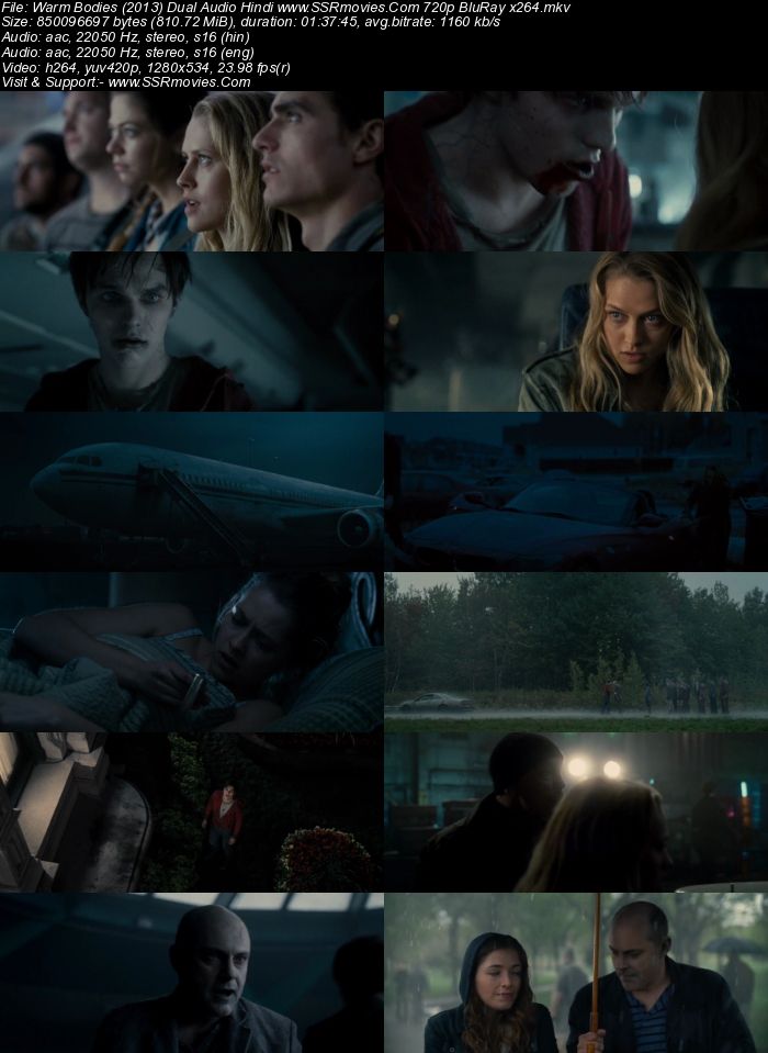 Warm Bodies (2013) Dual Audio Hindi 720p BluRay x264 800MB Full Movie Download