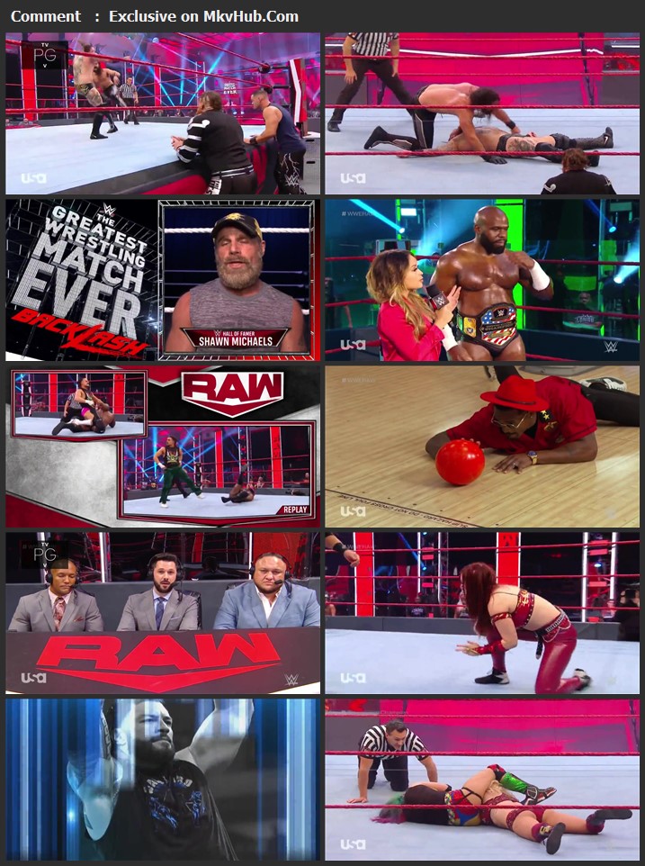 WWE Monday Night RAW 1 June 2020 HDTV 720 720p HDTV x264 1GB Download