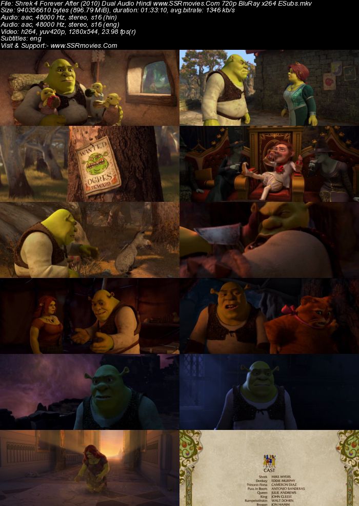 Shrek Forever After (2010) Dual Audio Hindi 720p BluRay x264 900MB Full Movie Download