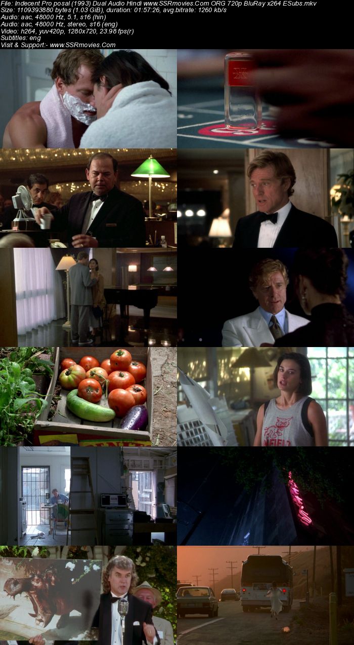 Indecent Proposal (1993) Dual Audio Hindi 480p BluRay x264 350MB ESubs Full Movie Download