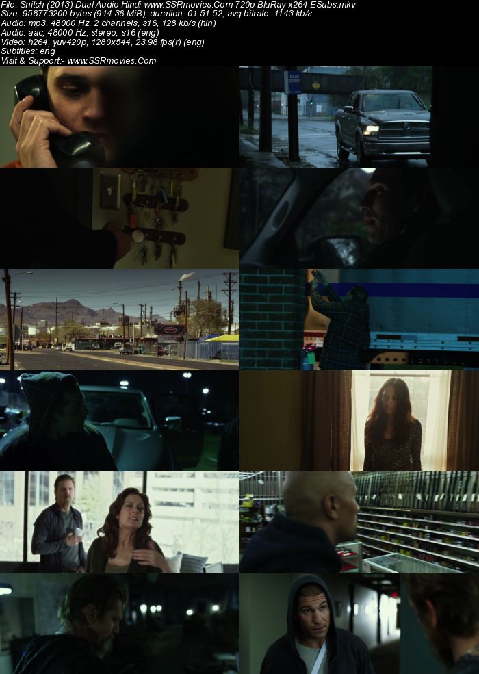 Snitch (2013) Dual Audio Hindi 720p BluRay x264 900MB Full Movie Download