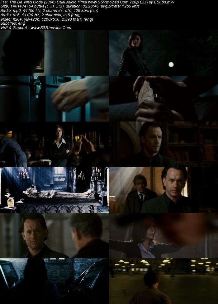 The Da Vinci Code (2006) Dual Audio Hindi 720p BluRay x264 1.3GB Full Movie Download