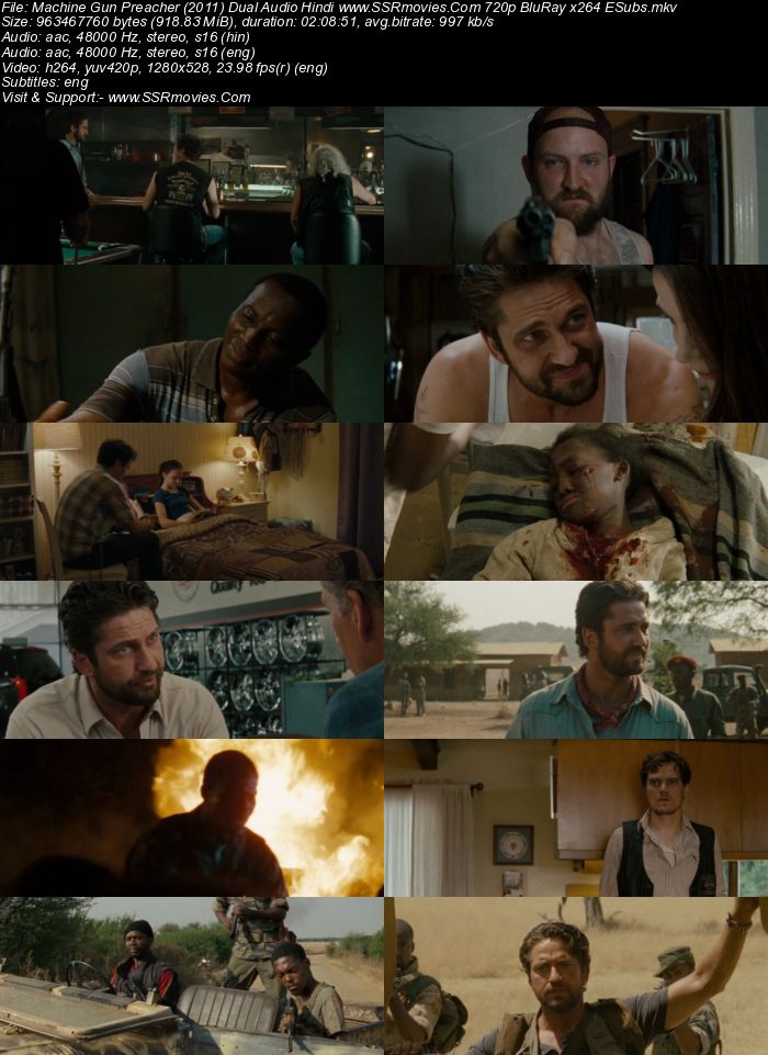 Machine Gun Preacher (2011) Dual Audio Hindi 480p BluRay 400MB ESubs Full Movie Download