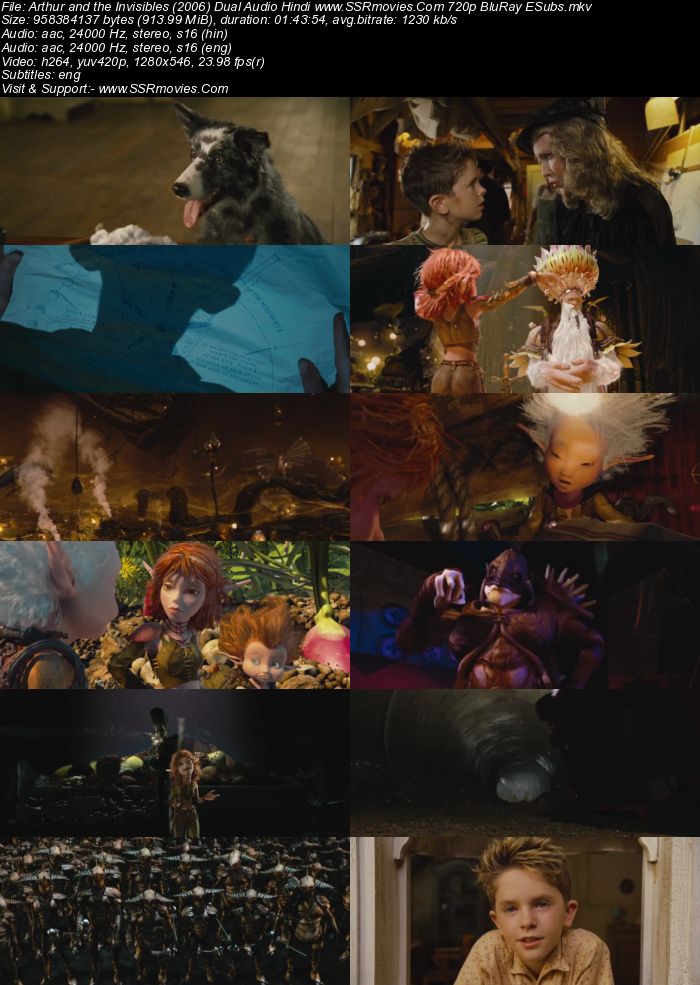 Arthur and the Invisibles (2006) Dual Audio Hindi 720p BluRay x264 900MB Full Movie Download