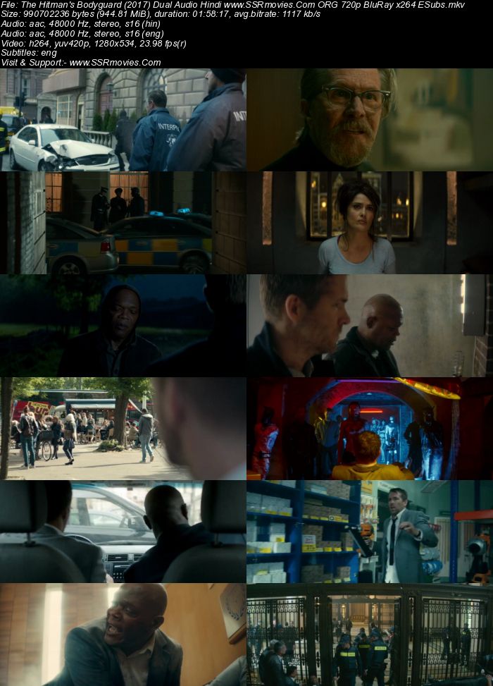 The Hitman's Bodyguard (2017) Hindi 720p BluRay x264 900MB ESubs Full Movie Download