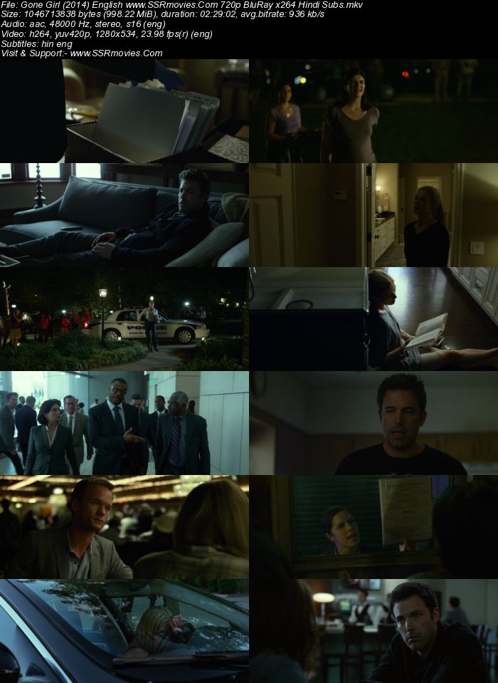 Gone Girl (2014) English 480p BluRay x264 450MB Hindi Subs Full Movie Download