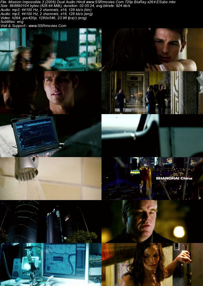 Mission: Impossible 3 (2006) Dual Audio Hindi 480p BluRay 400MB ESubs Full Movie Download