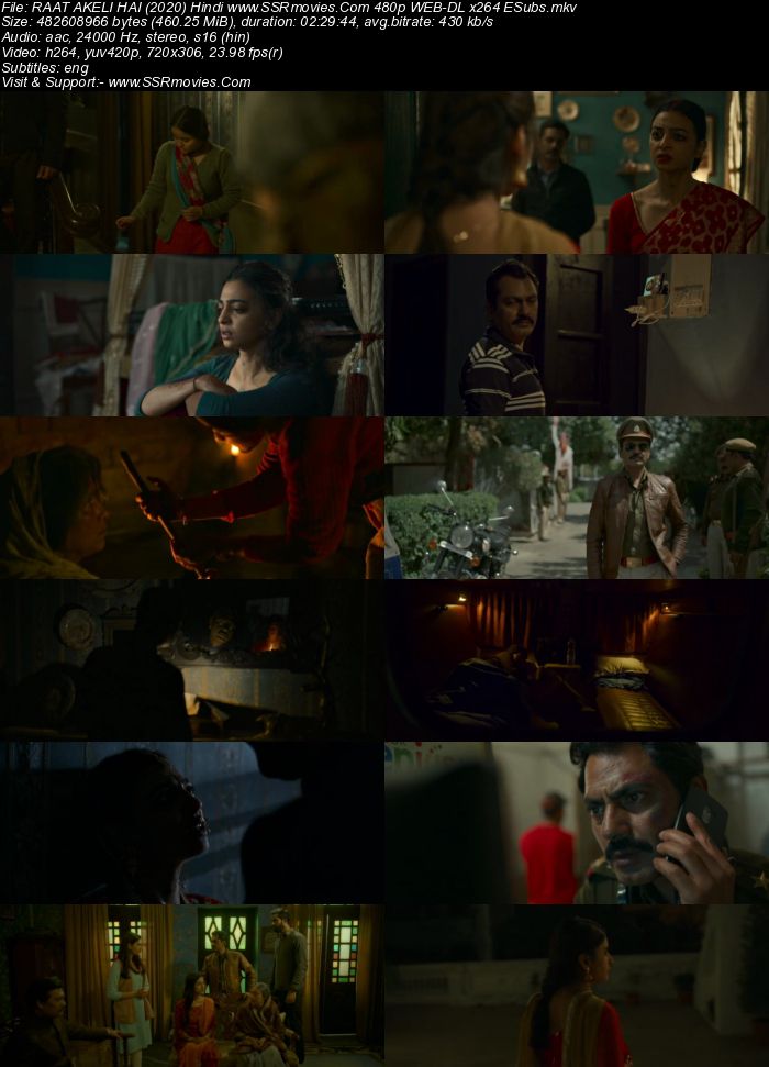 Raat Akeli Hai (2020) Hindi 480p HDRip x264 450MB ESubs Full Movie Download