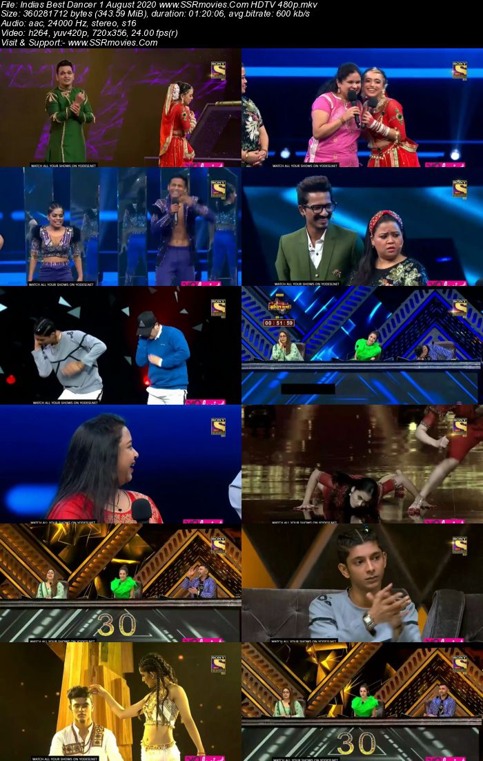 Indias Best Dancer 1st August 2020 HDTV 720p 480p x264 300MB Download