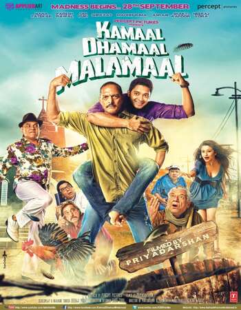 Kamaal Dhamaal Malamaal (2012) Hindi 480p DVDRip 400MB ESubs Full Movie Download