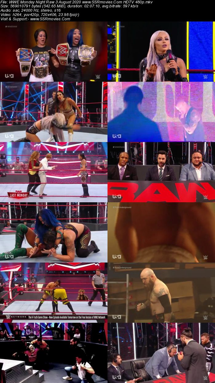 WWE Monday Night Raw 3 August 2020 Full Show Download HDTV WEBRip 480p 720p