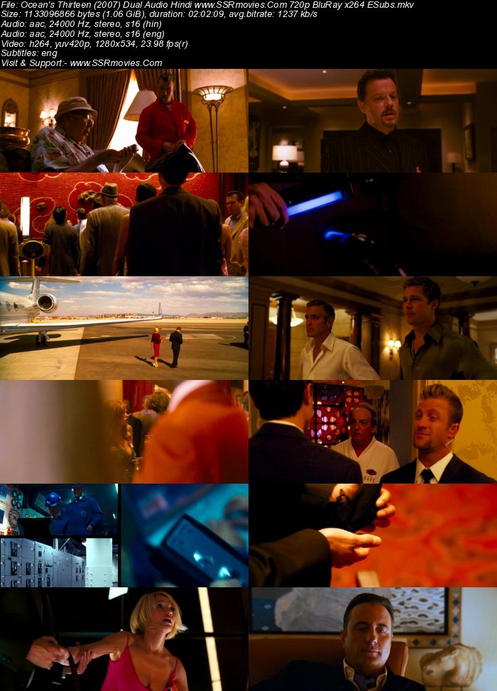 Ocean's Thirteen (2007) Dual Audio Hindi 720p BluRay x264 1.1GB Full Movie Download