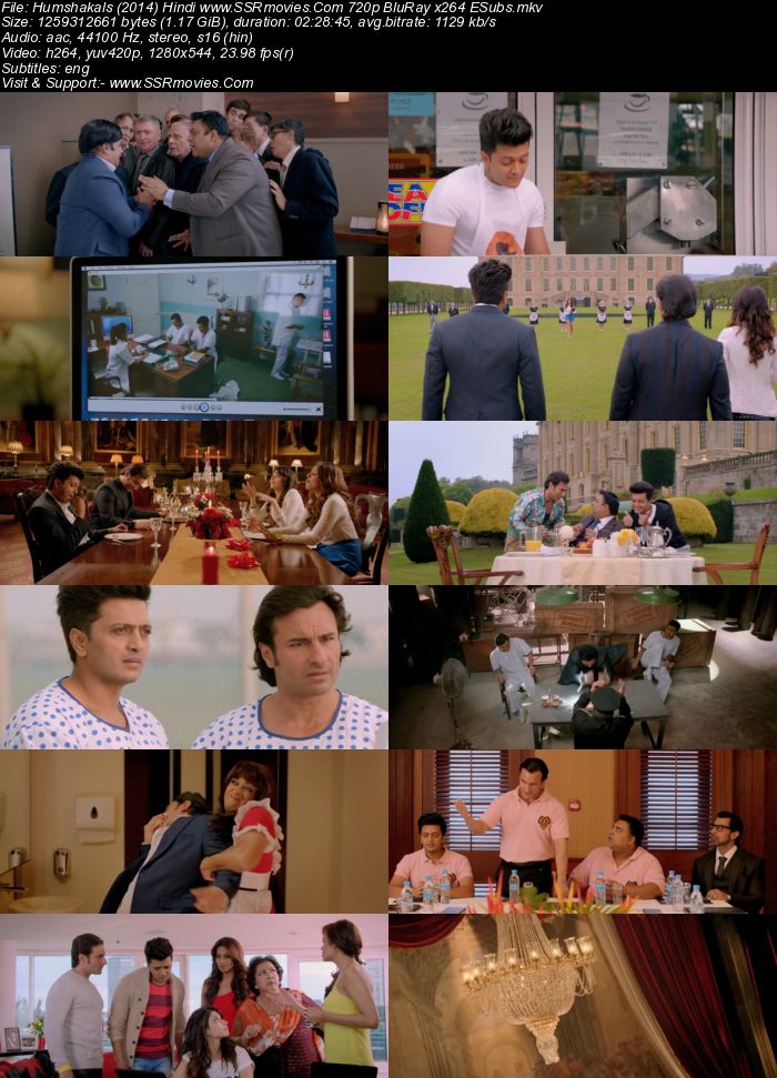 Humshakals (2014) Hindi 480p BluRay 450MB ESubs Full Movie Download