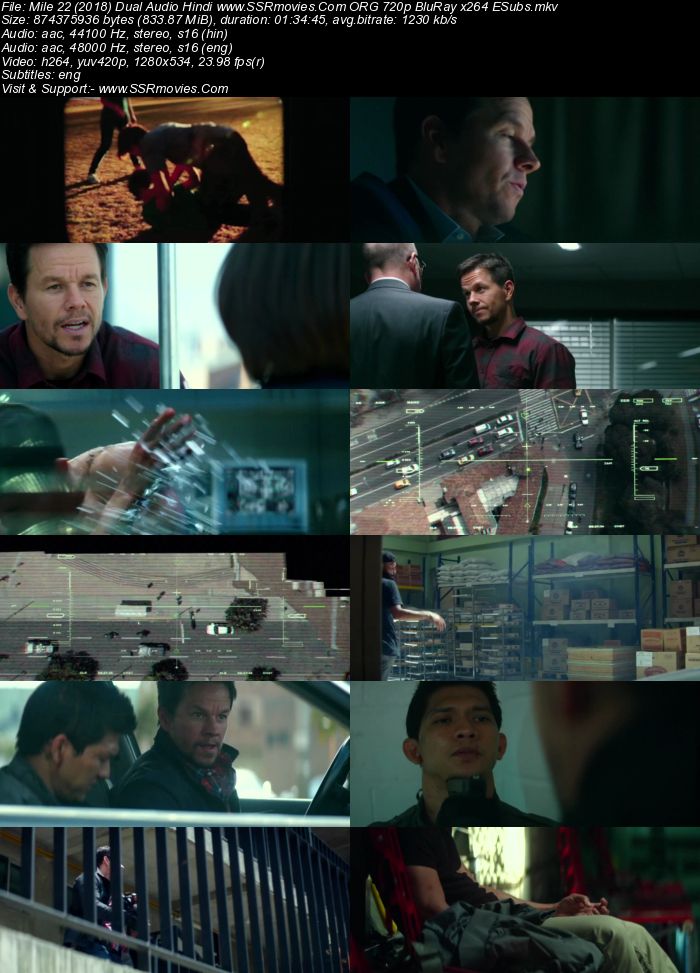 Mile 22 (2018) Dual Audio Hindi 720p BluRay x264 800MB Full Movie Download