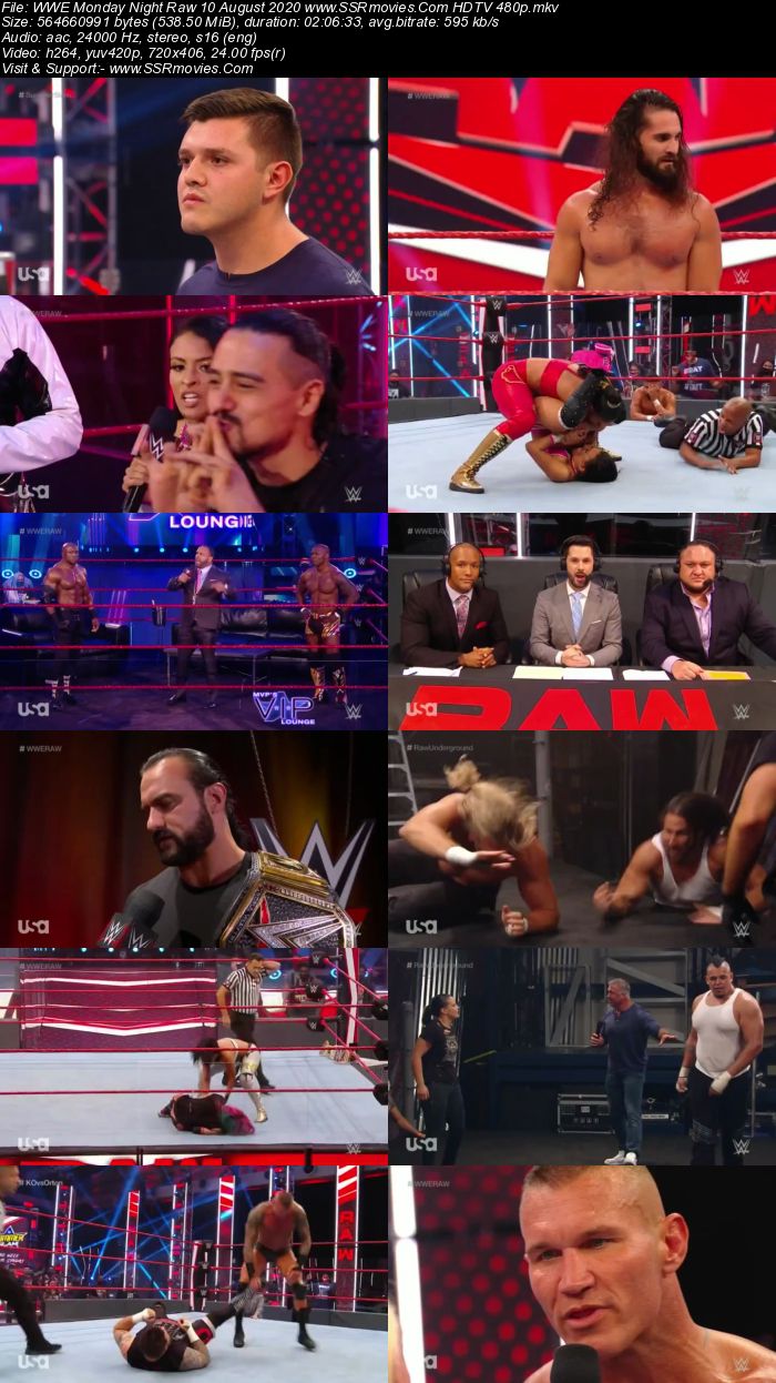 WWE Monday Night Raw 10 August 2020 Full Show Download HDTV WEBRip 480p 720p