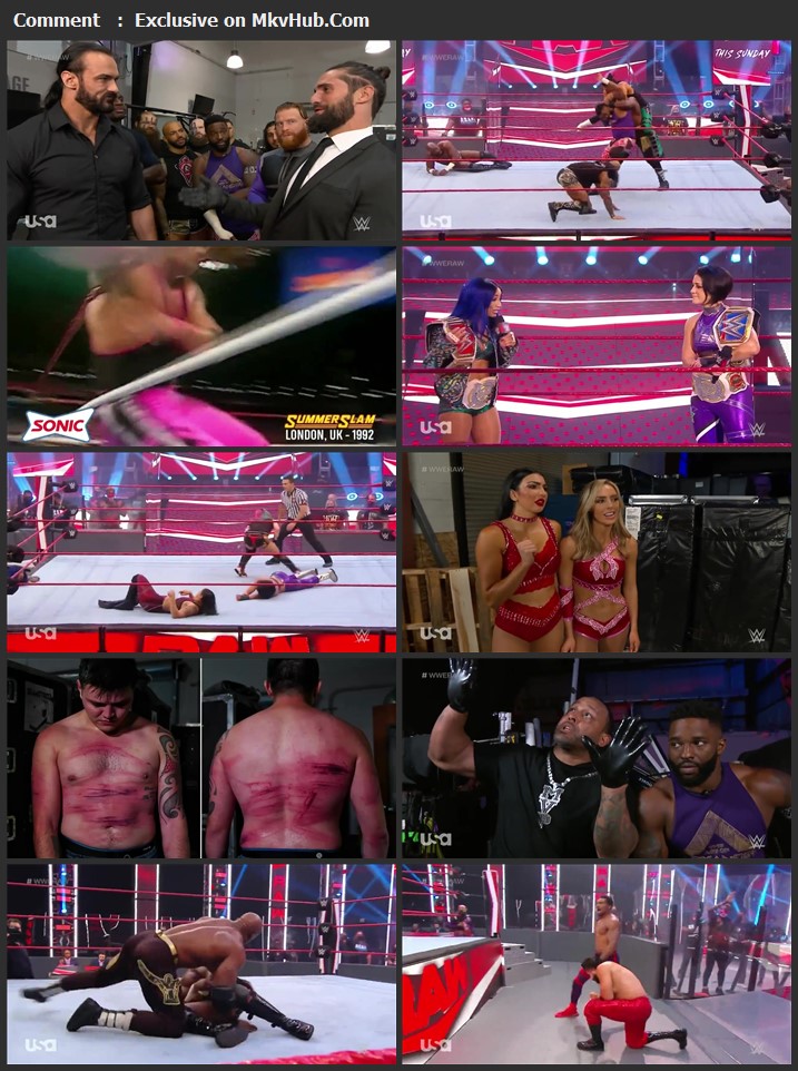 WWE Monday Night RAW 17 August 2020 720p HDTV x264 1.1GB Download