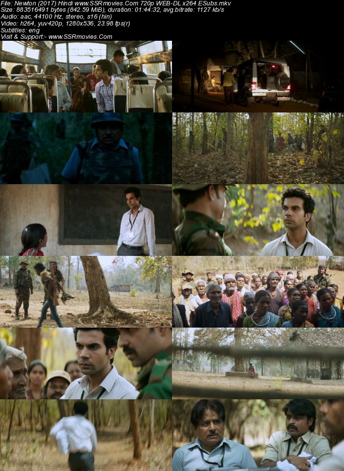 Newton (2017) Hindi 480p WEB-DL x264 300MB ESubs Full Movie Download