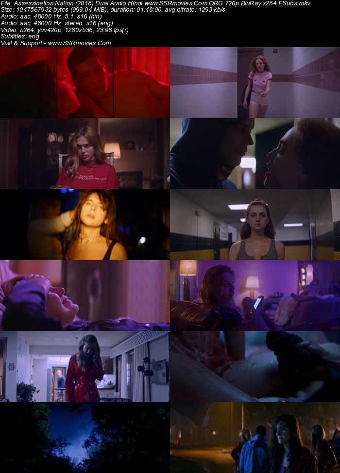 Assassination Nation (2018) Dual Audio Hindi 480p BluRay 350MB ESubs Full Movie Download