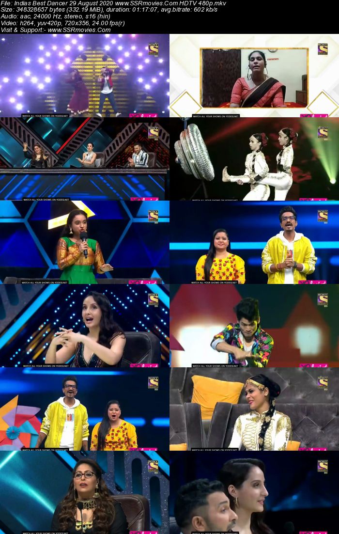 Indias Best Dancer 29 August 2020 HDTV 480p 720p x264 300MB