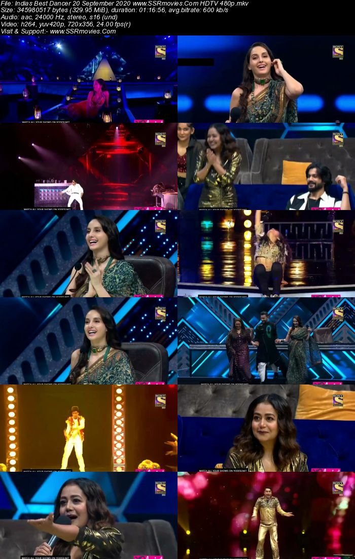 Indias Best Dancer 20 September 2020 HDTV 720p 480p x264 300MB Download