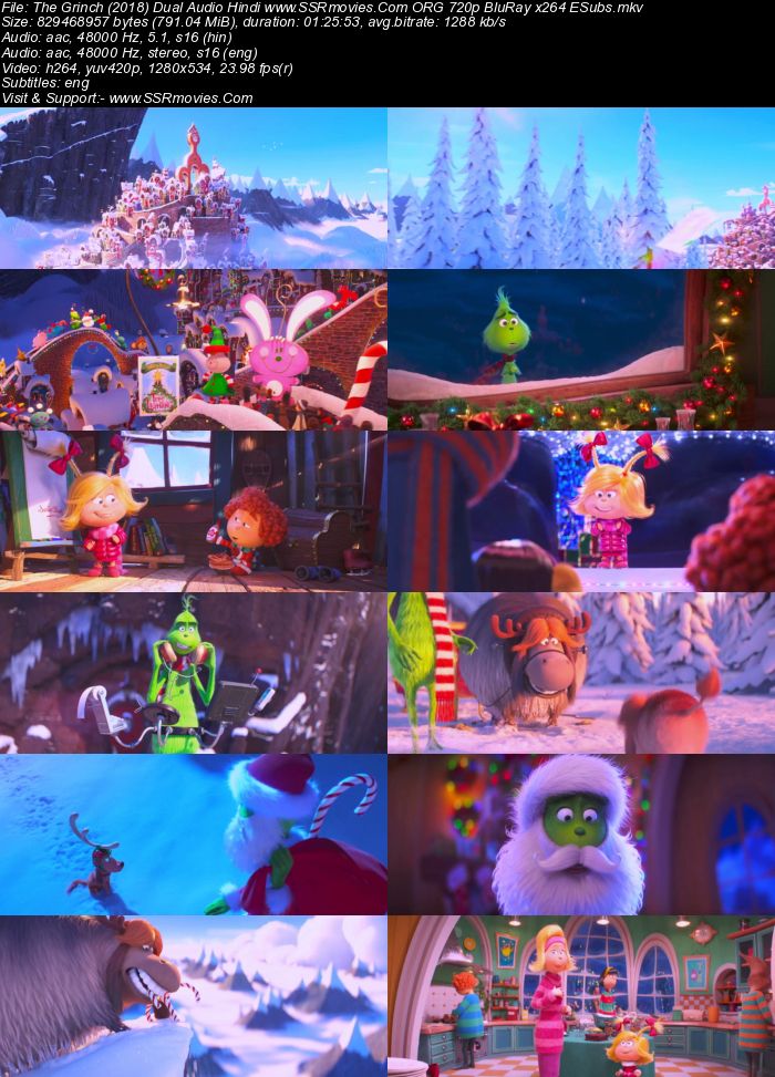 The Grinch (2018) Dual Audio Hindi 720p BluRay 800MB ESubs Full Movie Download