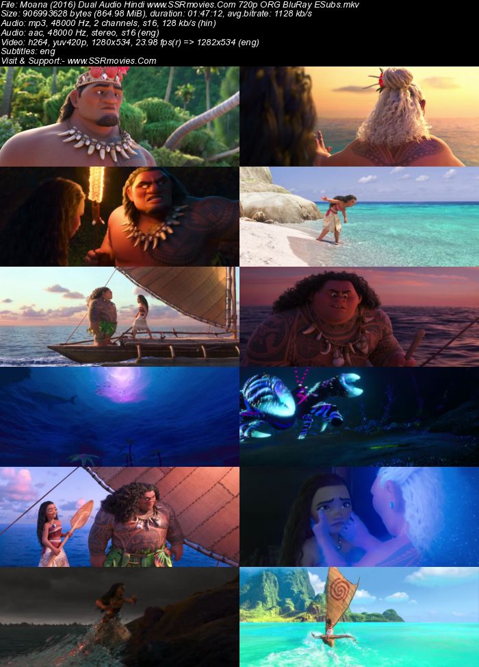 Moana (2016) Dual Audio Hindi 720p BluRay x264 850MB Full Movie Download