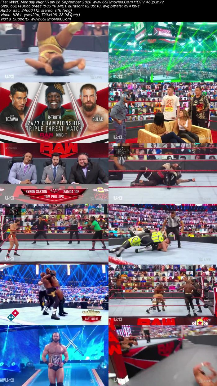 WWE Monday Night Raw 28 September 2020 HDTV 480p 720p Download