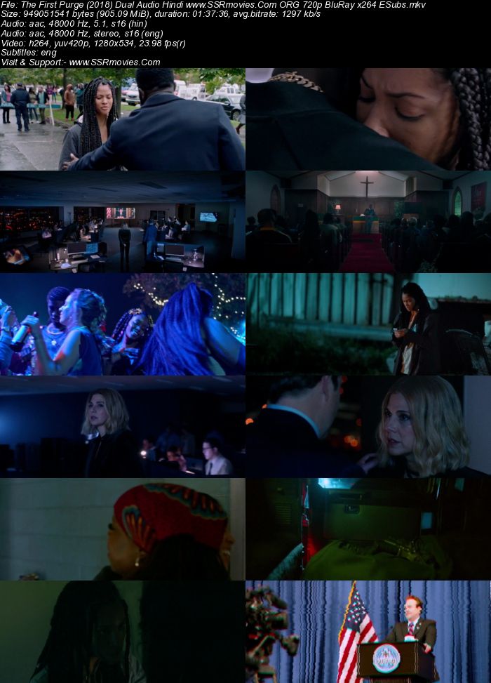 The First Purge (2018) Dual Audio Hindi 720p BluRay x264 900MB Full Movie Download