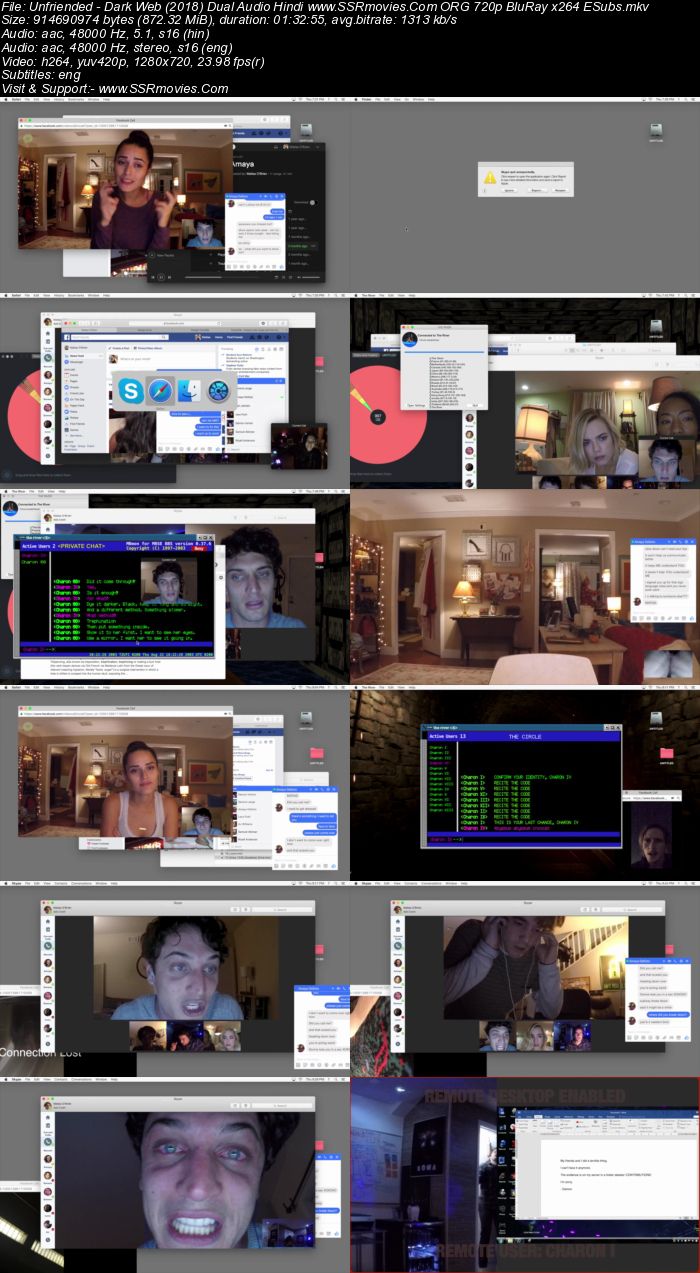 Unfriended Dark Web (2018) Dual Audio Hindi 480p BluRay 300MB ESubs Full Movie Download