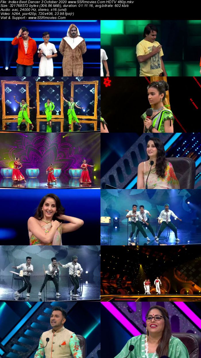 Indias Best Dancer 3 October 2020 HDTV 720p 480p x264 300MB Download