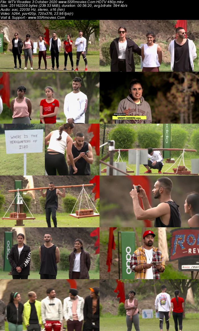 MTV Roadies 3 October 2020 480p 720p HDTV x264 200MB Download