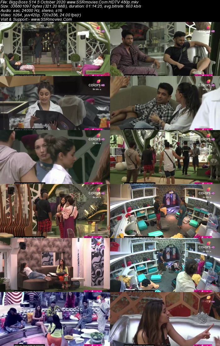 Bigg Boss S14 5 October 2020 HDTV 480p 720p 500MB Download