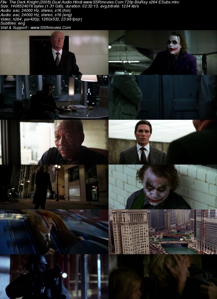 The Dark Knight (2008) Dual Audio Hindi 480p BluRay 500MB ESubs Full Movie Download